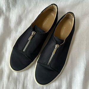 Lafayette 148 Navy Zip Sneakers